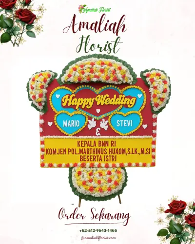 Karangan Papan Bunga Pernikahan di Ciputat